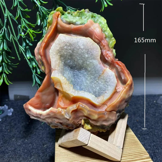 Colourful Agate Geode Stone Natural Quartz Crystals Druzy  Mineral Samples Wicca Brazil Gemstone Living Home Decoration Modern